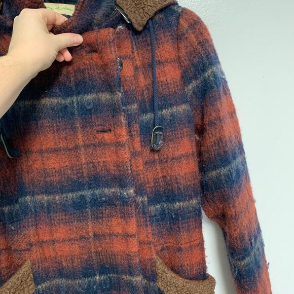 Urban Outfitters Staring at Stars Plaid Sherpa Hooded Button Up Jacket Size Sm - Picture 3 of 9